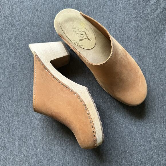Loota Swedish Clogs Stockholm Camel Suede Size US Womens 8 EU 39 - Picture 1 of 9